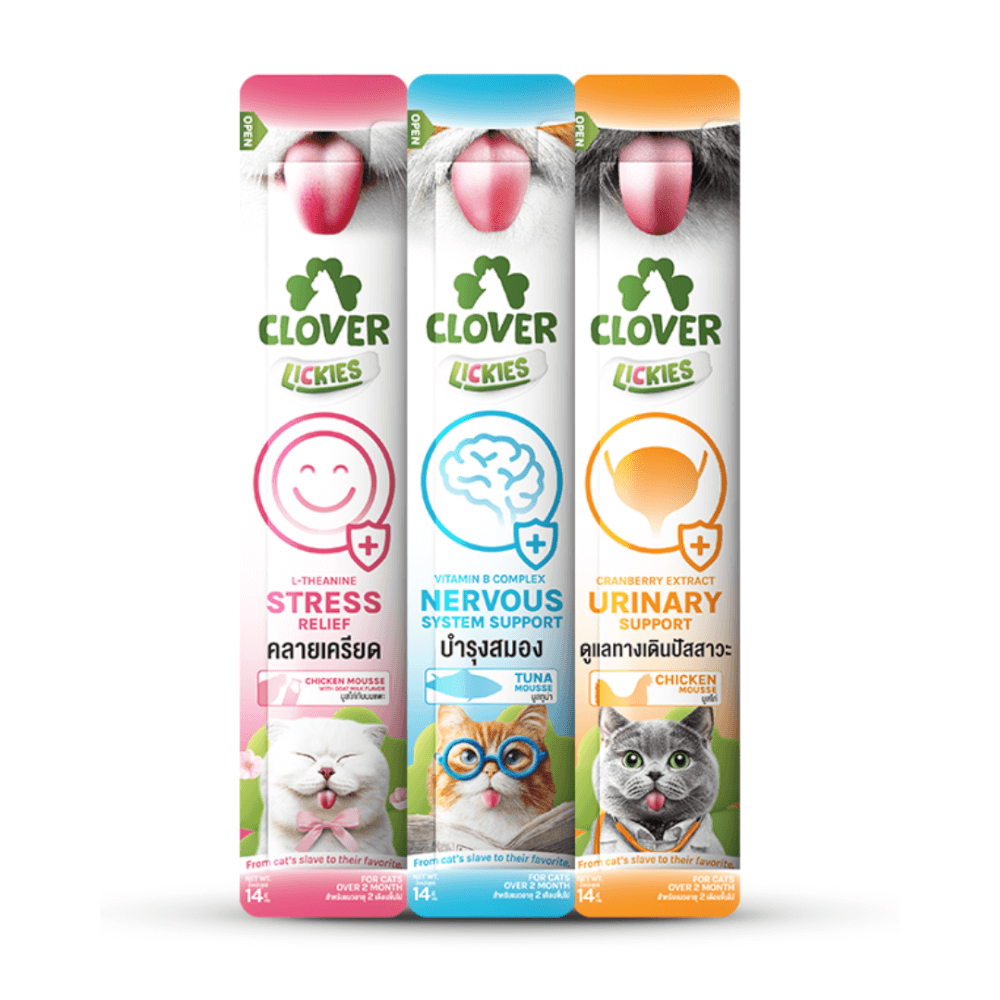 ขนมแมวเลีย CLOVER วิตามินแมวเลียคละสูตร แพ็ก 3 ชิ้น_0